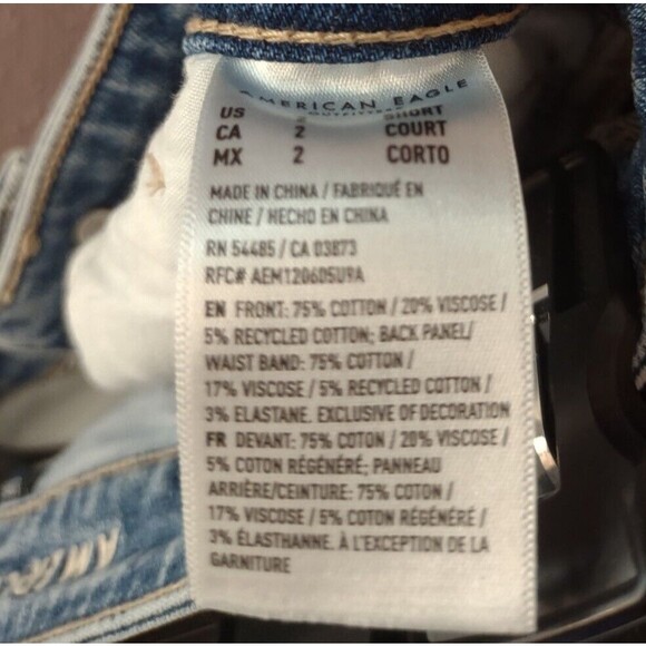AMERICAN EAGLE Mom Jeans Women's Size 2 STRIGID High Rise Baggy Straight Ripped - Picture 8 of 14
